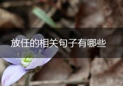 放任的相关句子有哪些