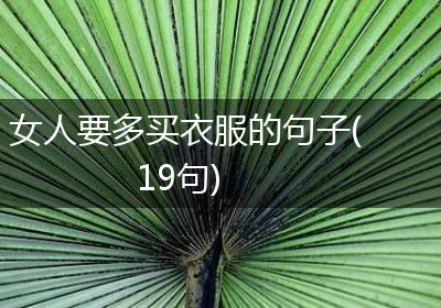 女人要多买衣服的句子(19句)