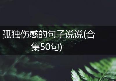 孤独伤感的句子说说(合集50句)