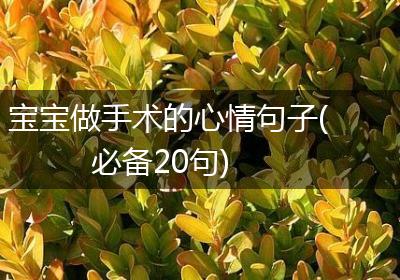 宝宝做手术的心情句子(必备20句)