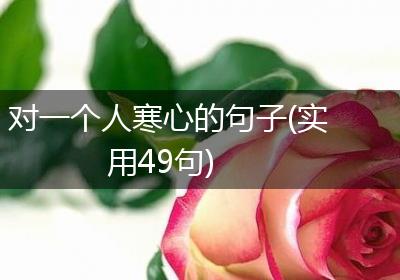 对一个人寒心的句子(实用49句)