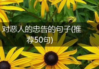 对恶人的忠告的句子(推荐50句)