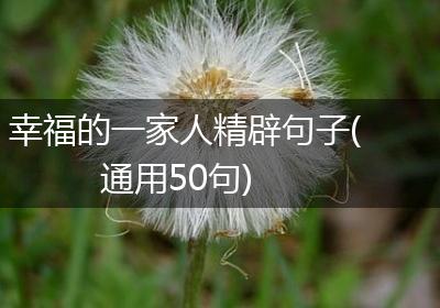 幸福的一家人精辟句子(通用50句)