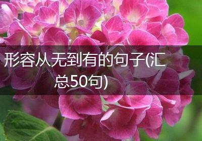 形容从无到有的句子(汇总50句)