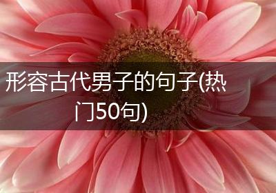 形容古代男子的句子(热门50句)