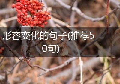 形容变化的句子(推荐50句)