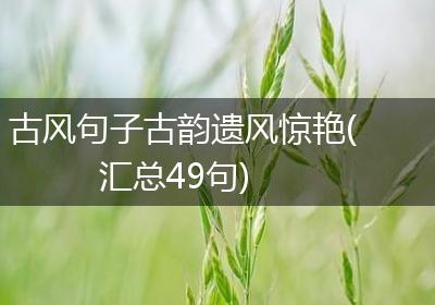 古风句子古韵遗风惊艳(汇总49句)