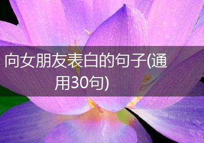 向女朋友表白的句子(通用30句)