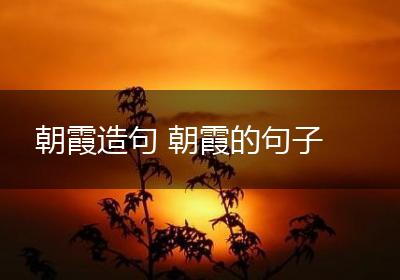 朝霞造句 朝霞的句子