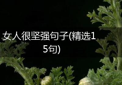 女人很坚强句子(精选15句)