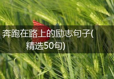奔跑在路上的励志句子(精选50句)