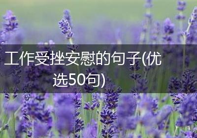 工作受挫安慰的句子(优选50句)