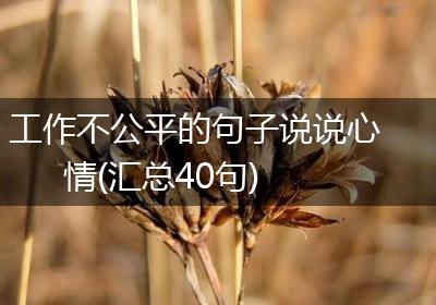 工作不公平的句子说说心情(汇总40句)