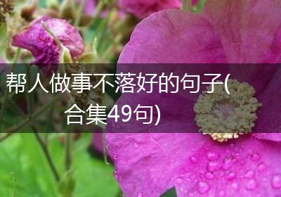 帮人做事不落好的句子(合集49句)