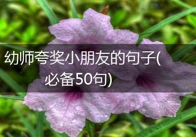 幼师夸奖小朋友的句子(必备50句)
