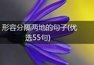 形容分隔两地的句子(优选55句)