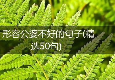 形容公婆不好的句子(精选50句)