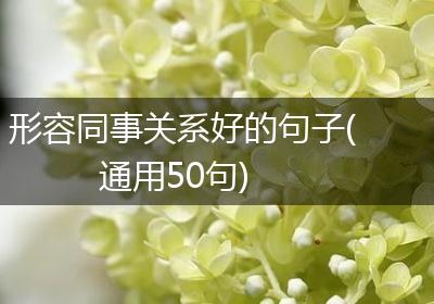 形容同事关系好的句子(通用50句)