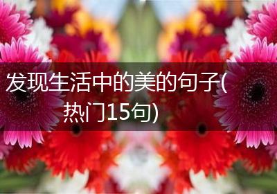 发现生活中的美的句子(热门15句)