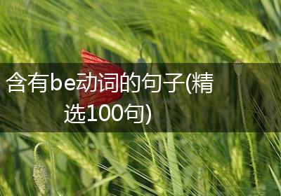 含有be动词的句子(精选100句)