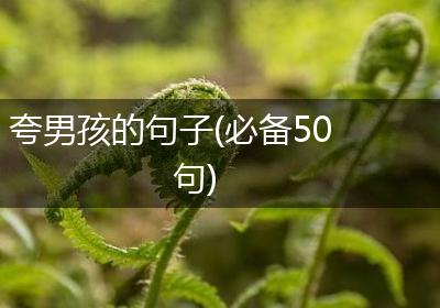 夸男孩的句子(必备50句)