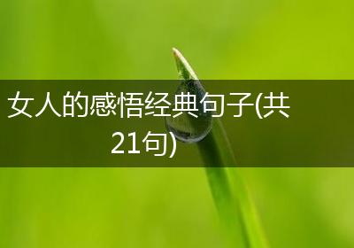 女人的感悟经典句子(共21句)