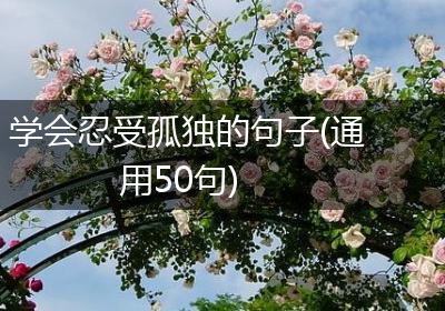 学会忍受孤独的句子(通用50句)