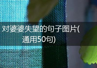 对婆婆失望的句子图片(通用50句)