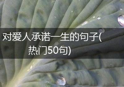 对爱人承诺一生的句子(热门50句)