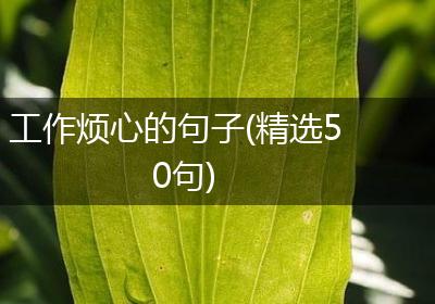 工作烦心的句子(精选50句)