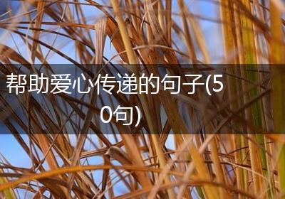 帮助爱心传递的句子(50句)