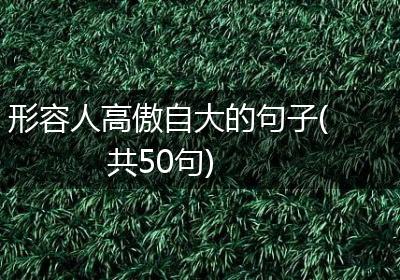 形容人高傲自大的句子(共50句)