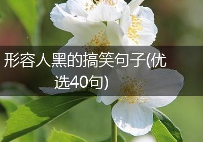 形容人黑的搞笑句子(优选40句)
