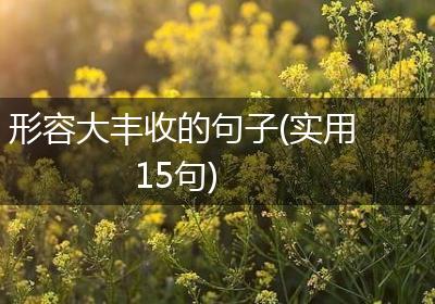 形容大丰收的句子(实用15句)
