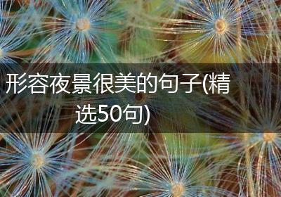 形容夜景很美的句子(精选50句)