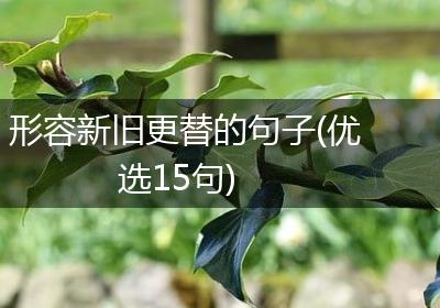 形容新旧更替的句子(优选15句)