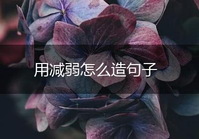 用减弱怎么造句子