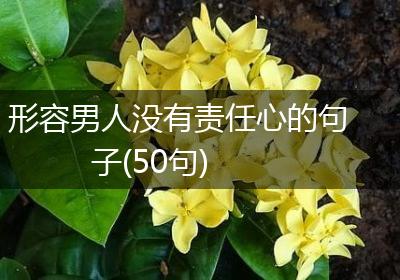 形容男人没有责任心的句子(50句)