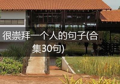 很崇拜一个人的句子(合集30句)