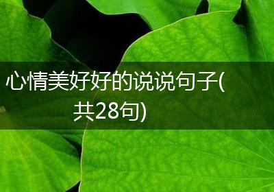 心情美好好的说说句子(共28句)