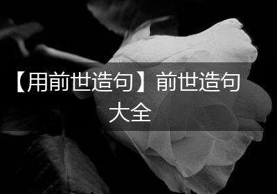 【用前世造句】前世造句大全