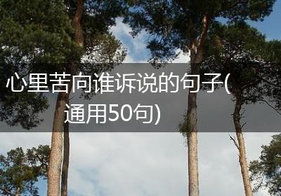 心里苦向谁诉说的句子(通用50句)