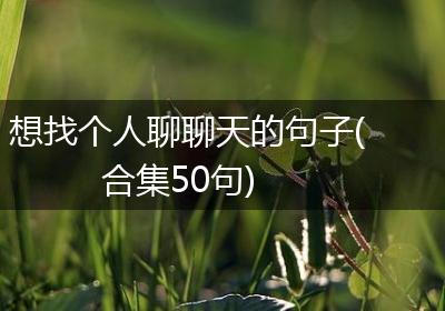 想找个人聊聊天的句子(合集50句)