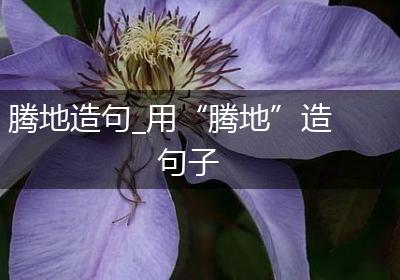 腾地造句_用“腾地”造句子