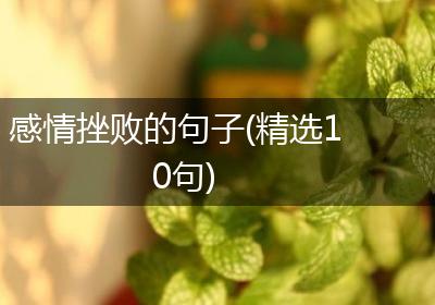 感情挫败的句子(精选10句)