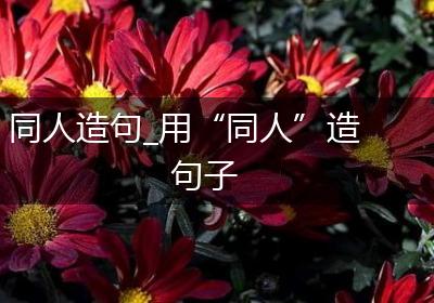 同人造句_用“同人”造句子
