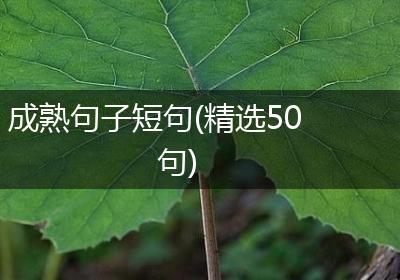 成熟句子短句(精选50句)