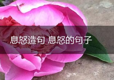 息怒造句 息怒的句子