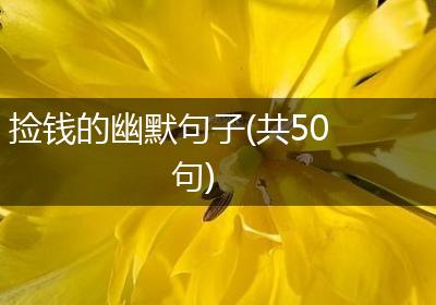 捡钱的幽默句子(共50句)