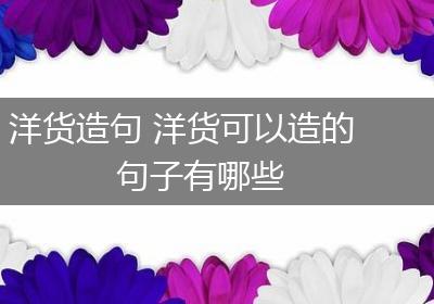 洋货造句 洋货可以造的句子有哪些